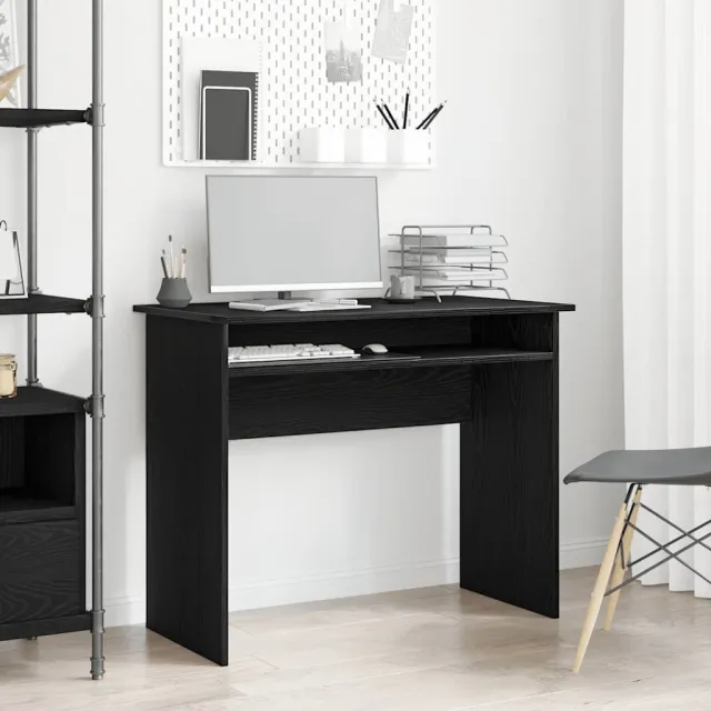 vidaXL Bureau 90x50x74 cm bewerkt hout zwart eikenkleur