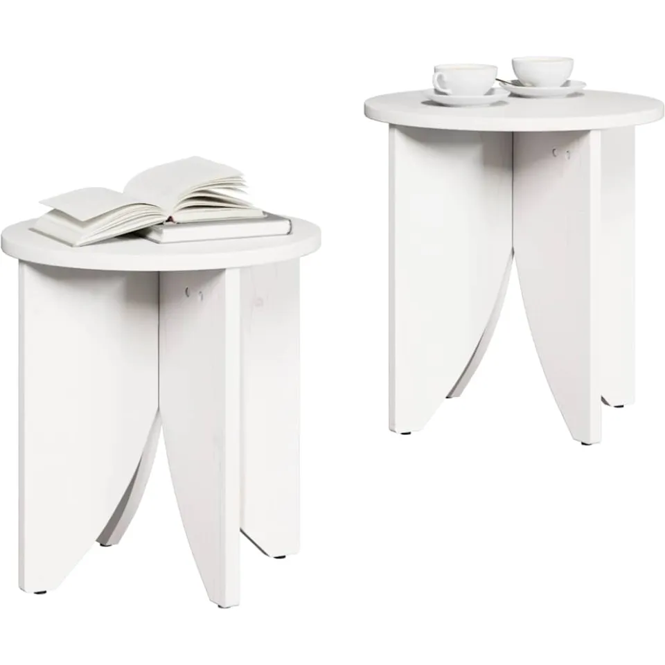 vidaXL Salontafel 2 st Wit 41,5 x 41,5 x 44 cm, foto 3