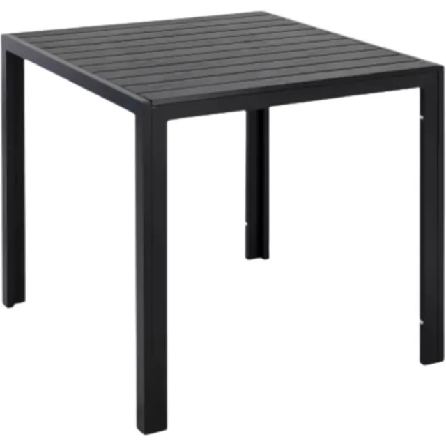 Bolt Edge Tuintafel - Aluminium - Voor binnen en buiten - Vierkante vijzettafel tuin - Zwart - Bistrotafel - Eettafel - Hitte- en Weerbestendig