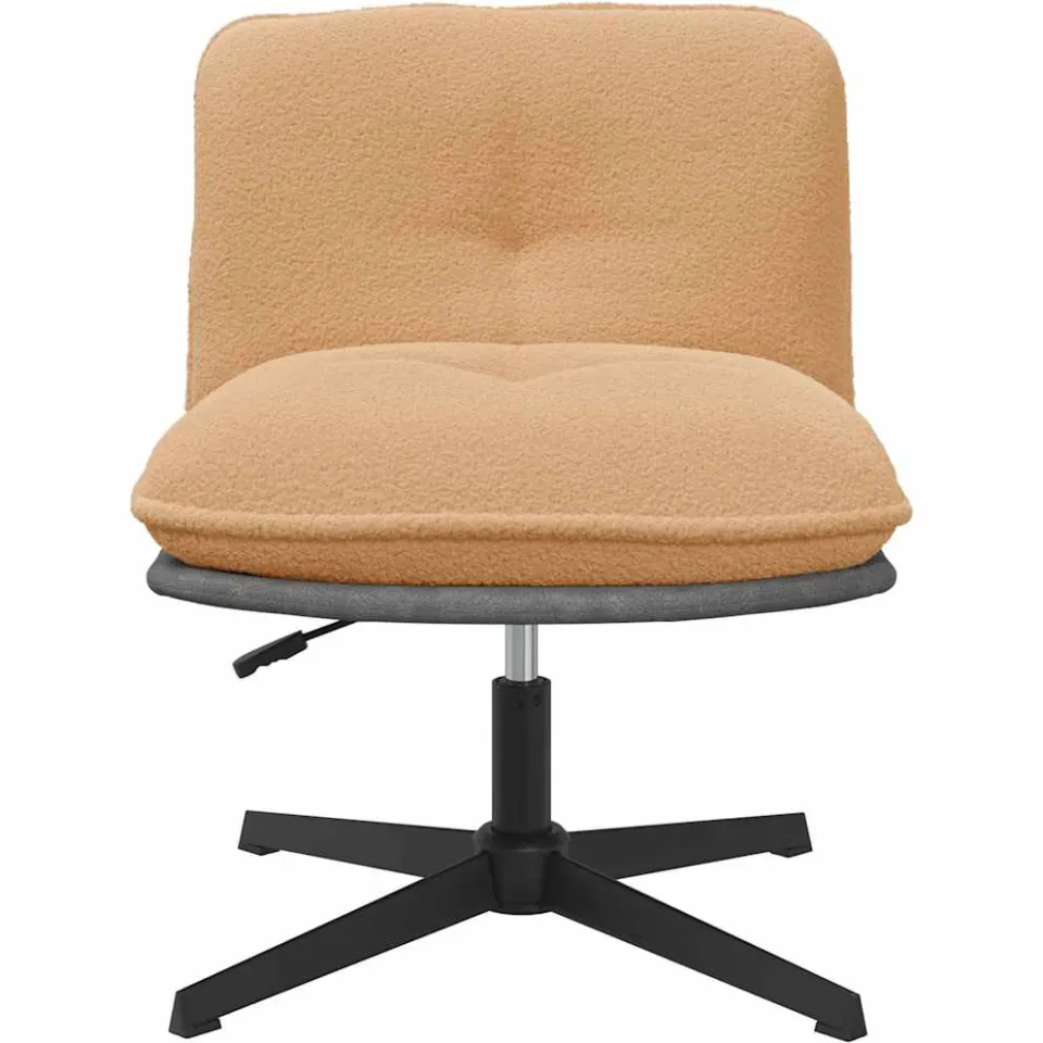 vidaXL Bureaustoel beige gekrulde wolachtige stof, foto 4