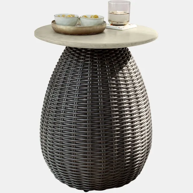Loberon Bijzettafel Tarevo grijs/zwart