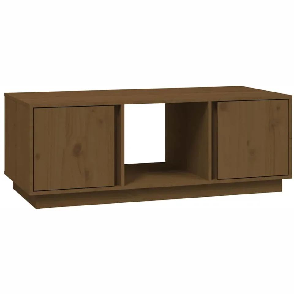 vidaXL Salontafel 110x50x40 cm massief grenenhout honingbruin bruin