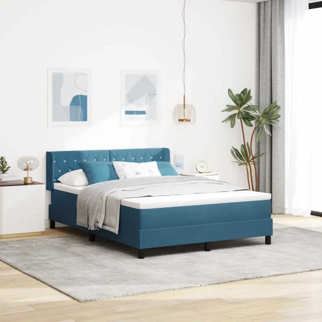 vidaXL Boxspringbed met hoofdeinde Donkerblauw 200 x 160 cm Fluweel