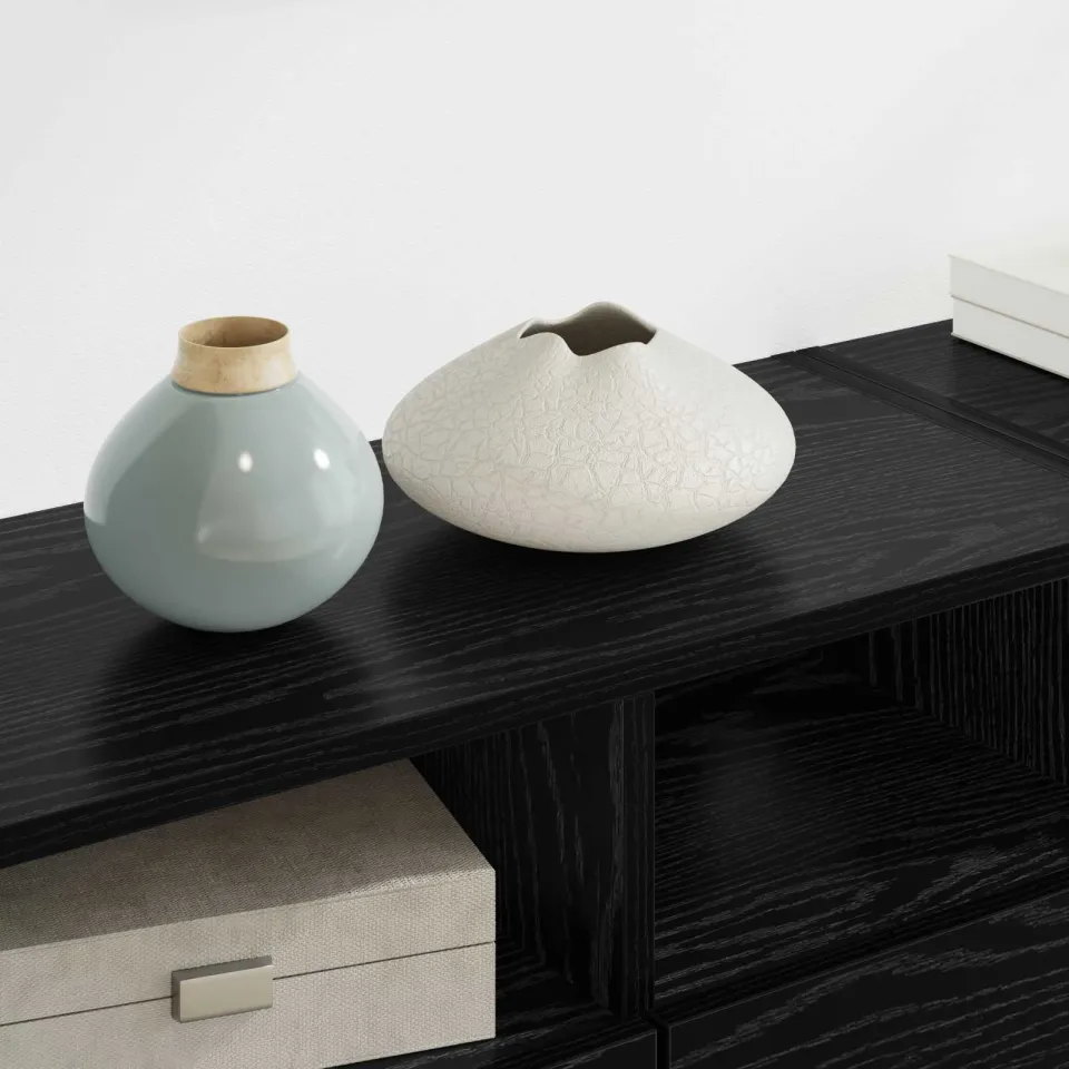 vidaXL TV Wandmeubels 4 st Zwart Eiken Bewerkt hout, foto 4