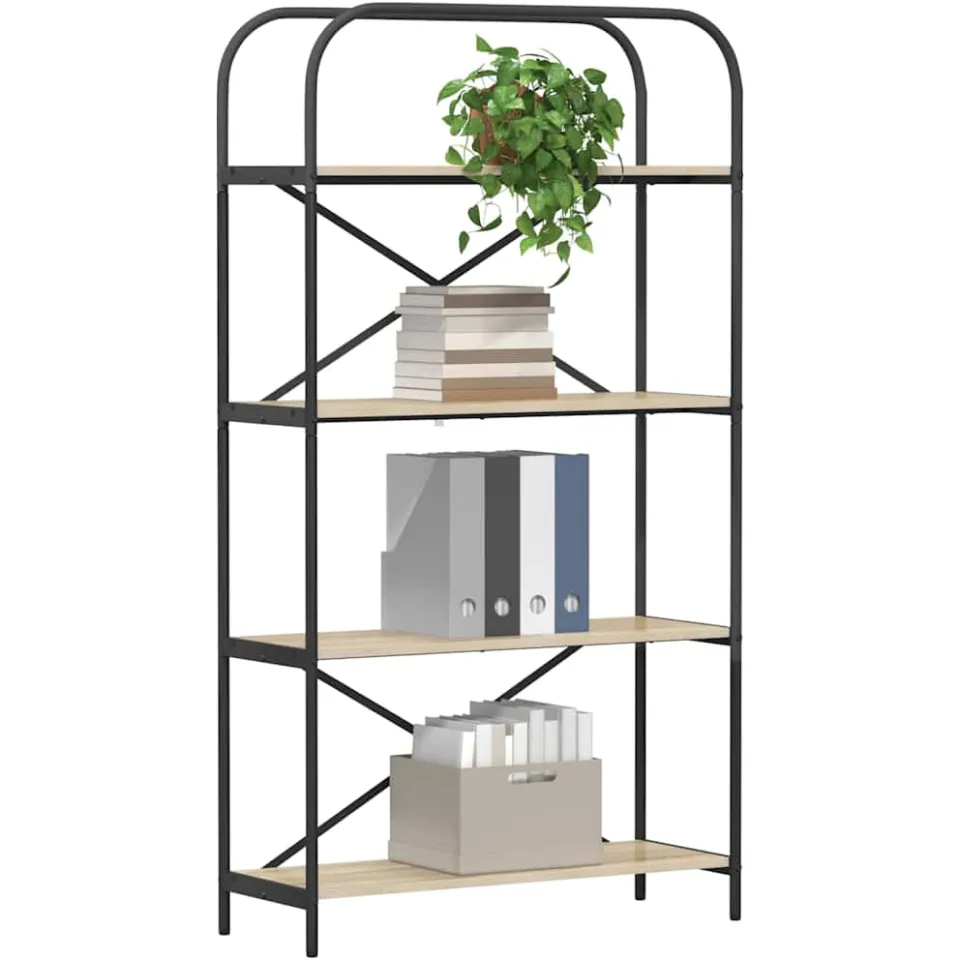 vidaXL Boekenkast 4-laags 80 x 30 x 146 cm Bewerkt hout Sonoma Eiken, foto 3
