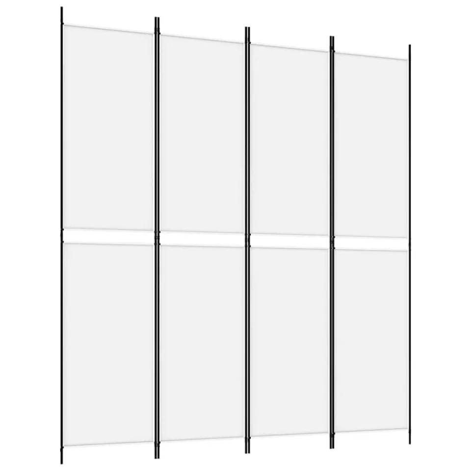vidaXL Kamerscherm met 4 panelen 200x220 cm stof wit, foto 3