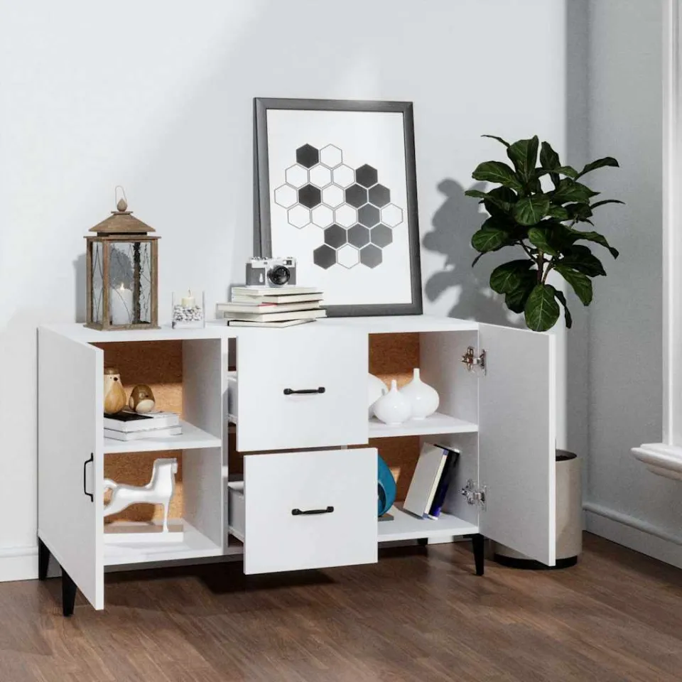 vidaXL Dressoir 100x36x60 cm bewerkt hout wit, foto 3