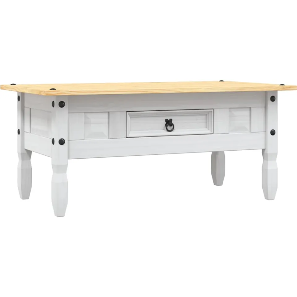 vidaXL Salontafel 100x55x44 cm Mexicaans grenenhout Corona-stijl wit, foto 3