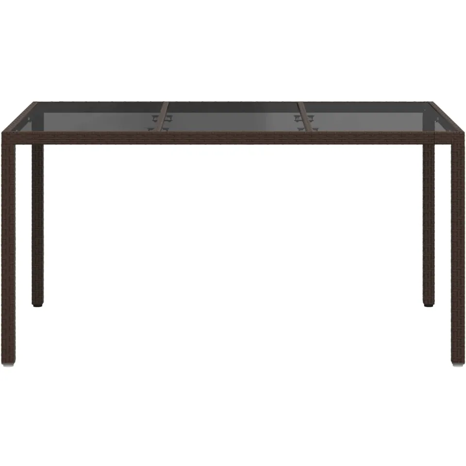 vidaXL Tuinstafel Bruin 150 x 90 x 75 cm poly rattan