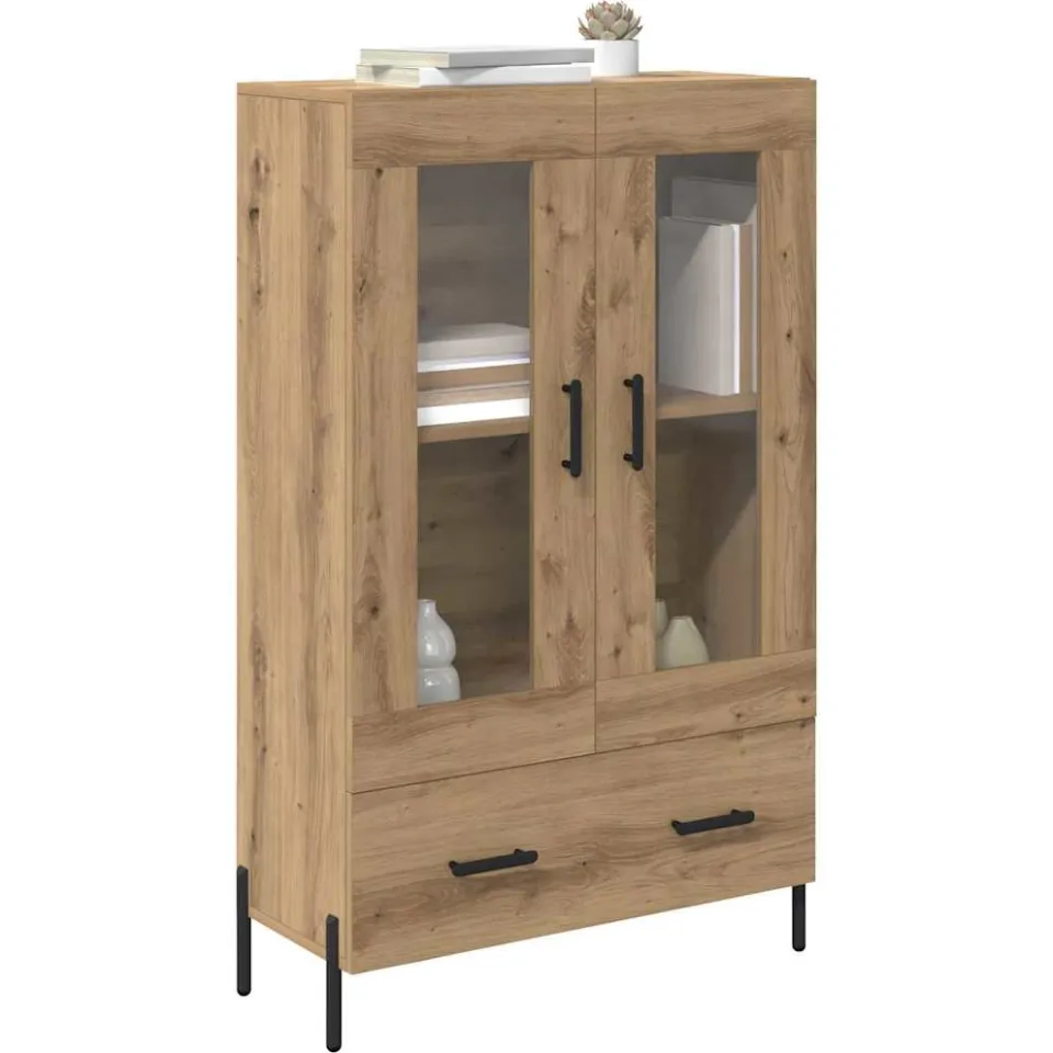 vidaXL Highboard CORONA Artisan Eiken 69,5 x 31 x 115 cm Bewerkt hout Bruin