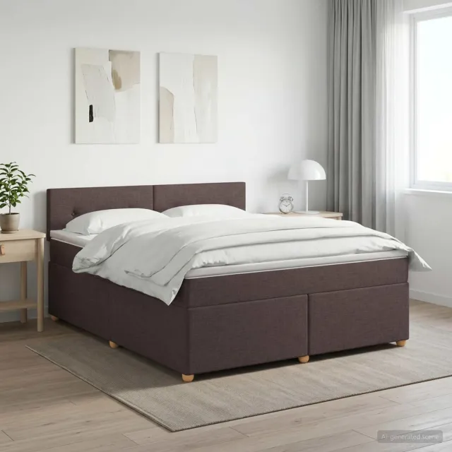 vidaXL Boxspringbed met matras Donkerbruin 140 x 200 cm Stof bruin