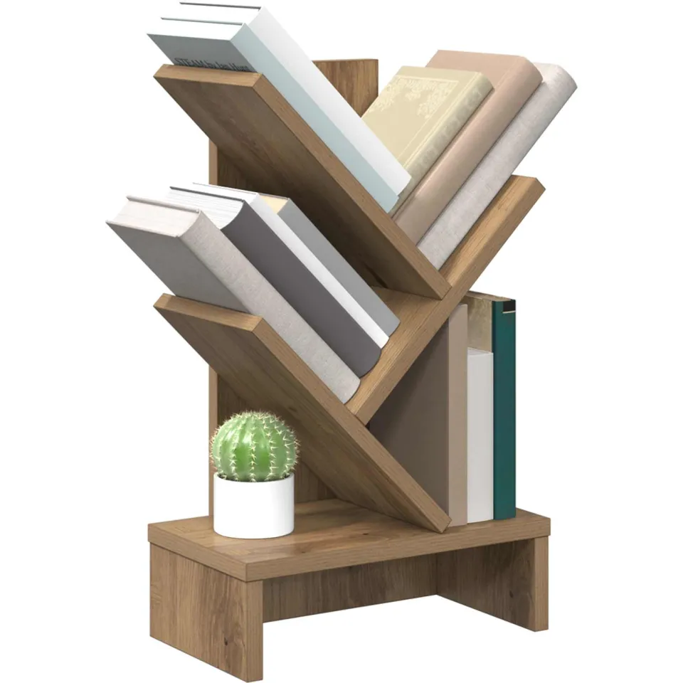 vidaXL Boomvormige boekenplank met 3 planken 30 x 18 x 48 cm Bruin