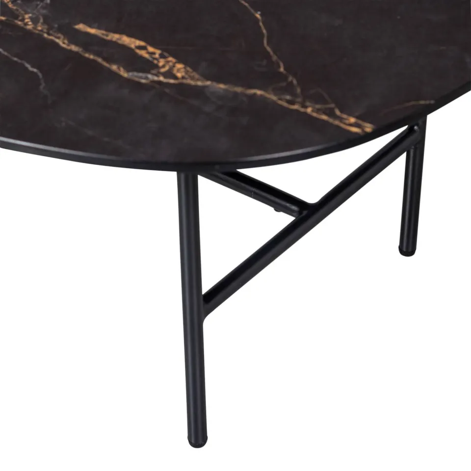 WOOOD Vajen Salontafel - Marmeren Look - Zwart - 34x80x60, foto 6