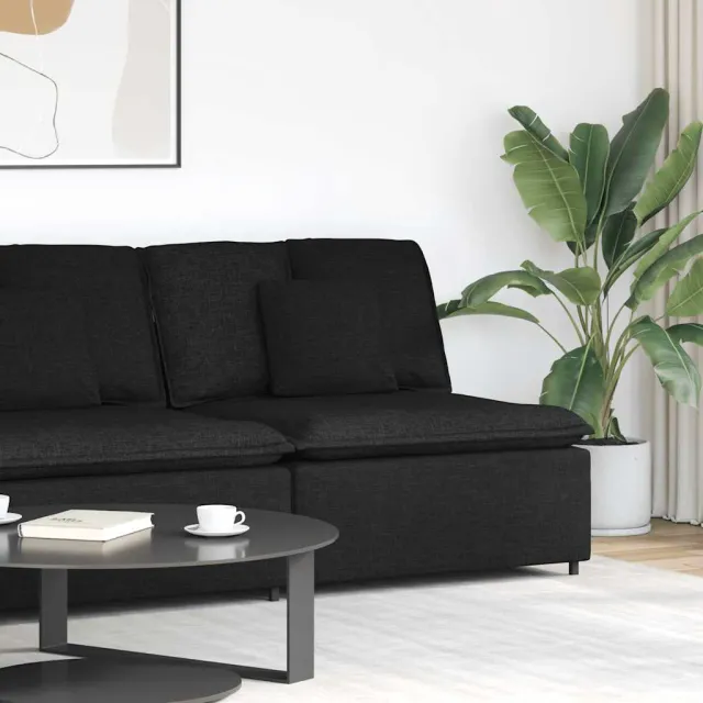 vidaXL Modulaire bank middenmodule met kussens 100 cm zwart