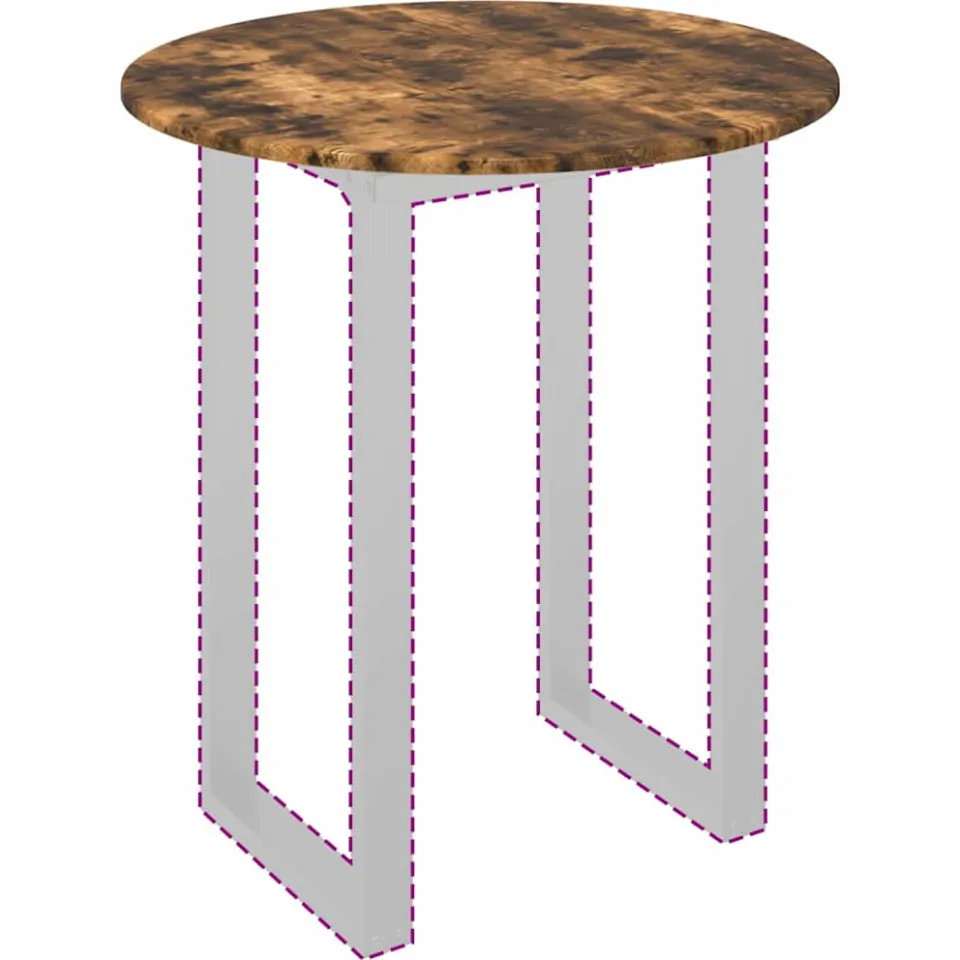 vidaXL Tafelblad Ø 70 x 1,5 cm Rond Bewerkt hout Gerookt eiken Bruin
