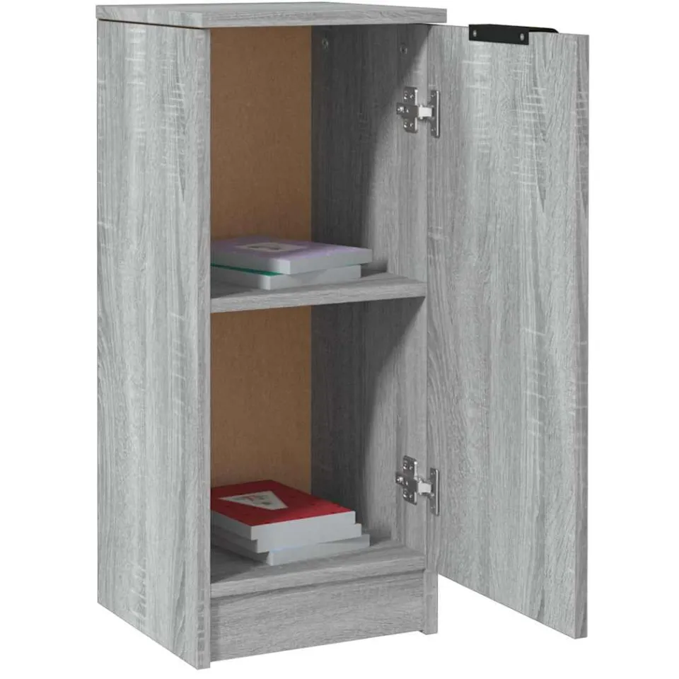 vidaXL Dressoir 30x30x70 cm bewerkt hout grijs sonoma eikenkleurig, foto 2