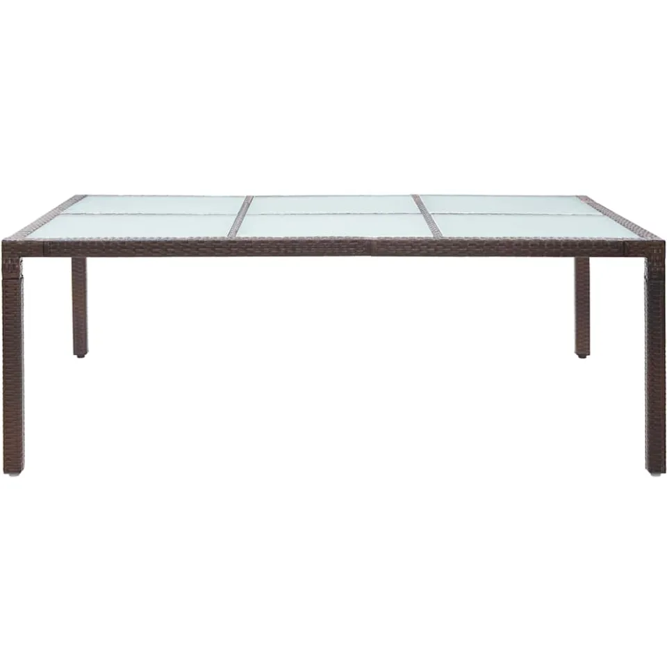 vidaXL Tuintafel 200x150x74 cm poly rattan bruin, foto 2