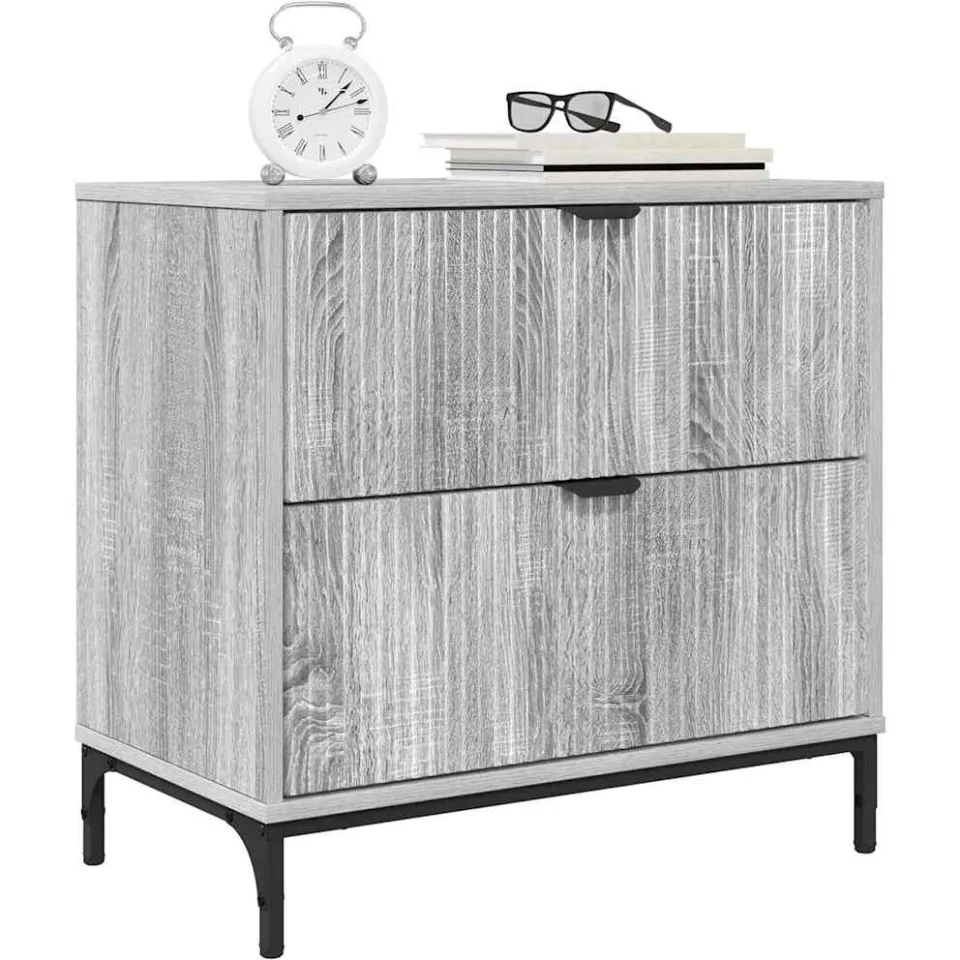 vidaXL Nachtkastje Grijs sonoma 63.5 x 36 x 61 cm Bewerkt hout
