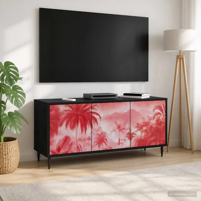 vidaXL Tv-meubel AACHEN 102 x 33 x 51 cm Zwart eiken Bewerkt hout, foto 2