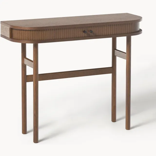 Westwing Collection Wandtafel Calary met gefluteerde voorkant Bruin