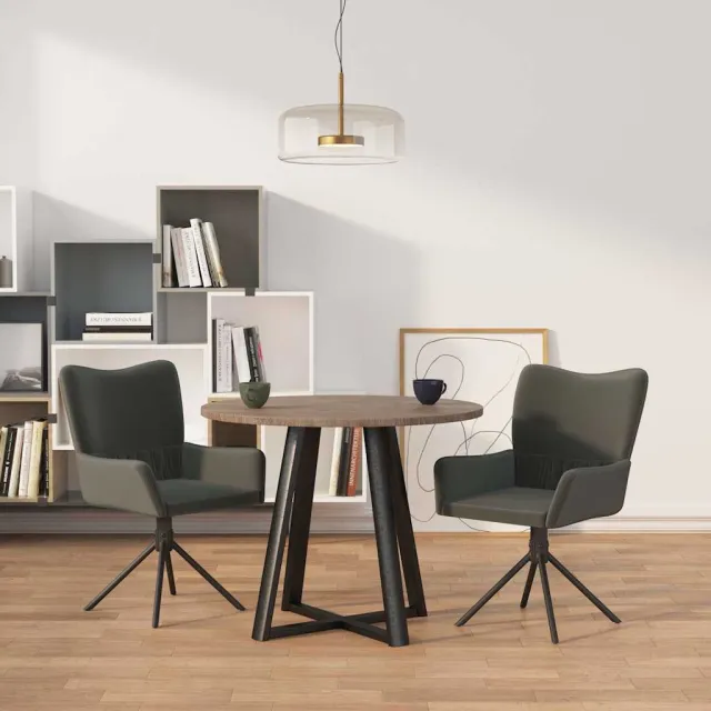 vidaXL Eetkamerstoelen draaibaar 2 st fluweel donkergrijs grijs
