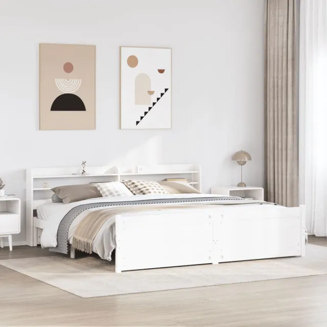vidaXL Bedframe met hoofdeinde zonder matras 180x200 cm wit