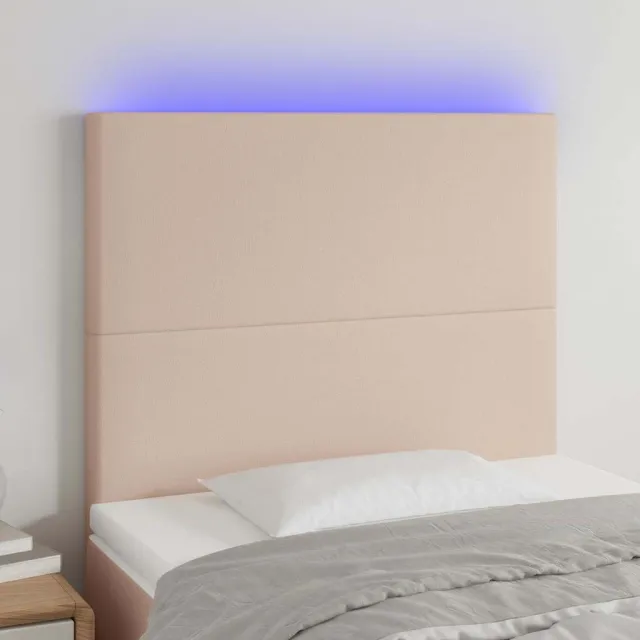 vidaXL Hoofdbord LED 80x5x118/128 cm kunstleer cappuccinokleurig bruin