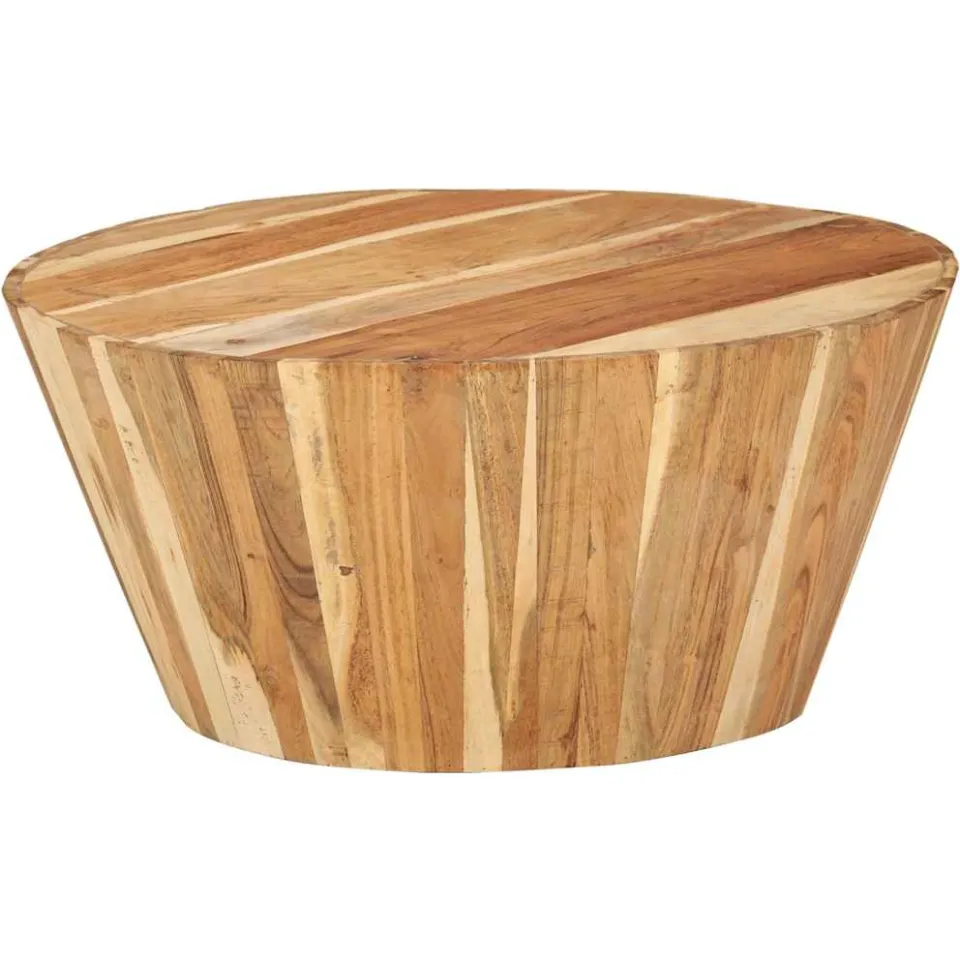 vidaXL Salontafel Ø65x31 cm massief acaciahout bruin, foto 3