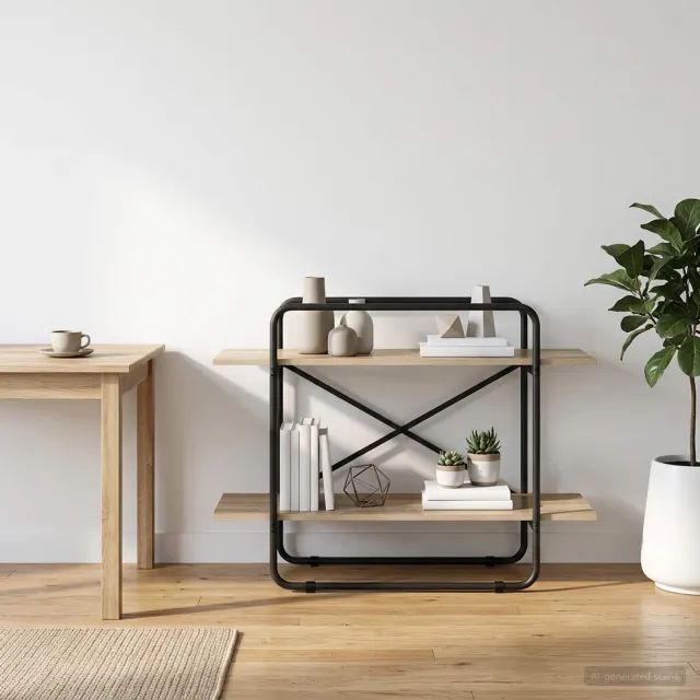 vidaXL Boekenrek 2-laags 100 x 35 x 70 cm PB Sonoma Eiken, foto 2