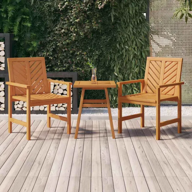 vidaXL 3-delige Loungeset massief acaciahout bruin, foto 2