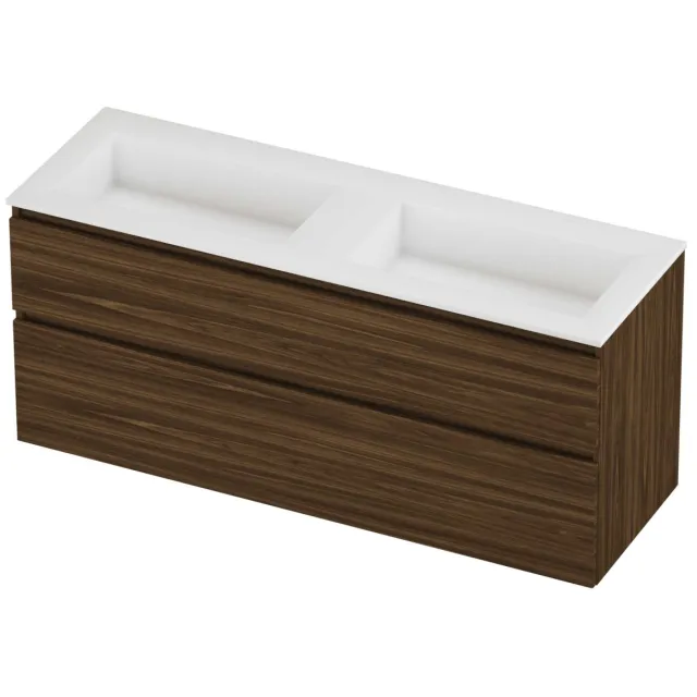Proline Aristo Badmeubelset Polystone Elegant 140x46x62 cm Mat White Cabana Oak Eiken