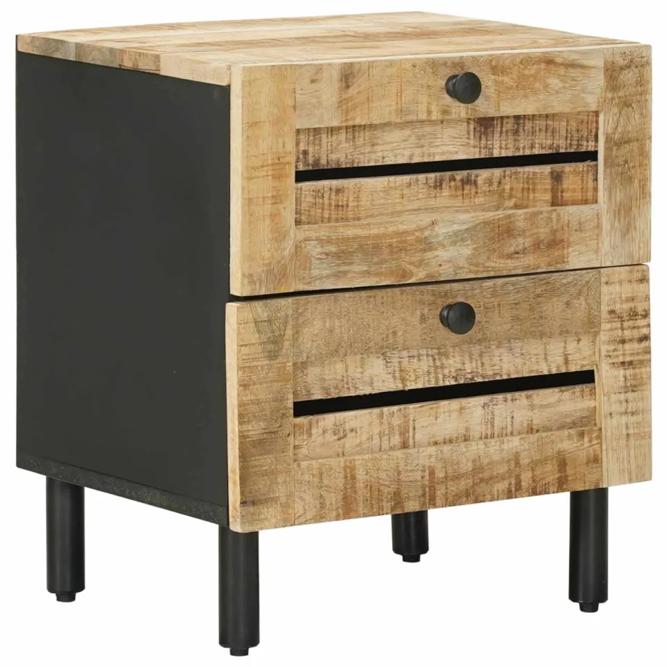 vidaXL Nachtkastje Naturel 40 x 33 x 46 cm Massief Mango Hout, foto 3