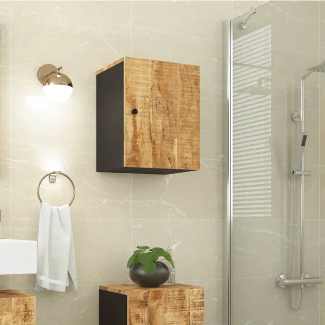 vidaXL Badkamerwandkast 38x33x48 cm massief mangohout bruin