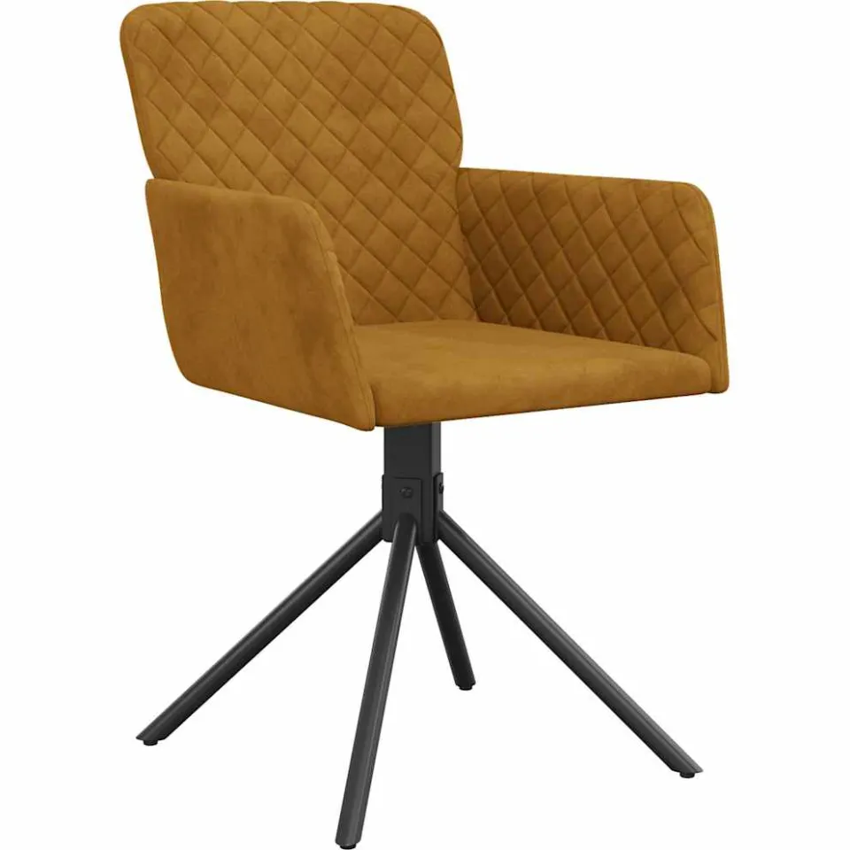 vidaXL Eetkamerstoelen draaibaar 2 st fluweel bruin