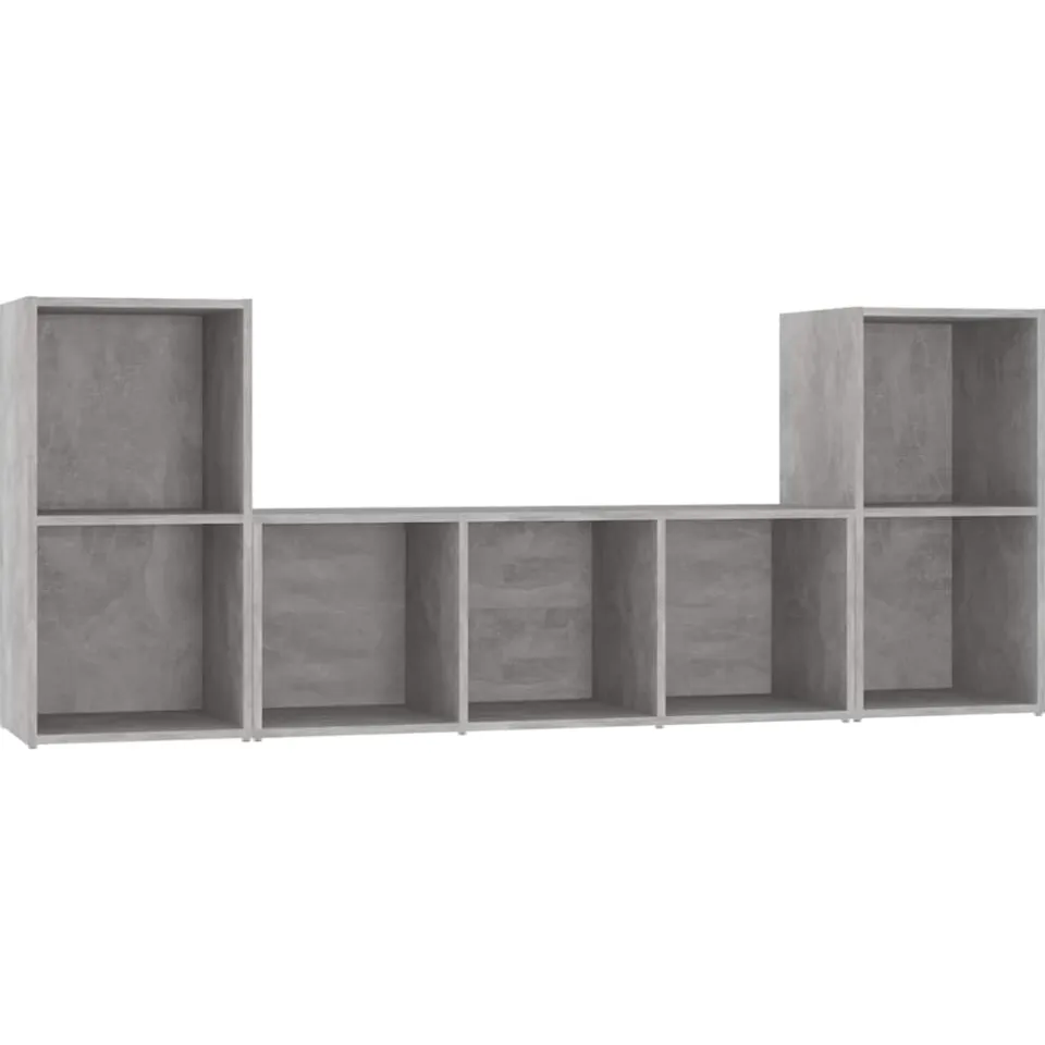 vidaXL 3-delige Tv-meubelset bewerkt hout betongrijs grijs, foto 3