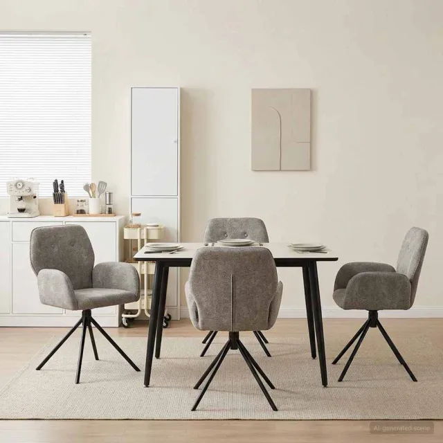 vidaXL Draai Eetstoelen 4 st Nep Suede Leer Lichtgrijs 54 x 55 x 86 cm, foto 2