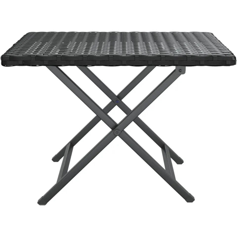 vidaXL Tafel inklapbaar 45x35x32 cm poly rattan zwart
