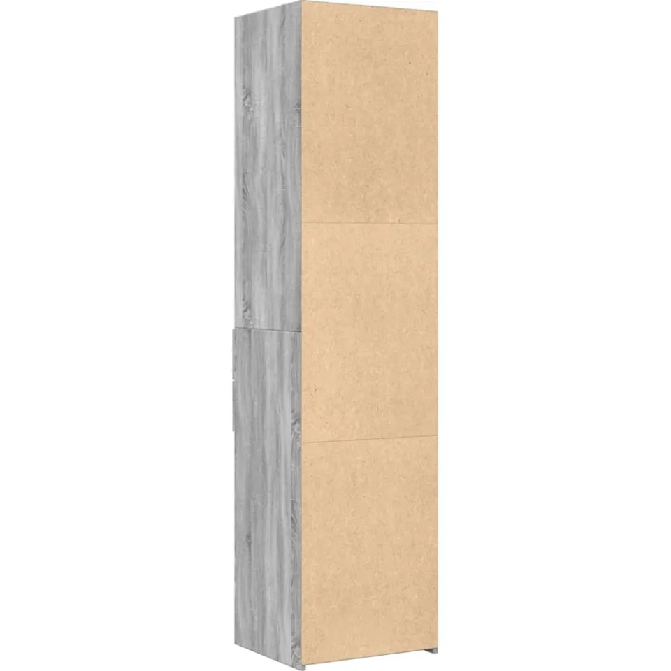 vidaXL Hoge kast 45x42,5x185 cm bewerkt hout grijs sonoma eikenkleurig, foto 3