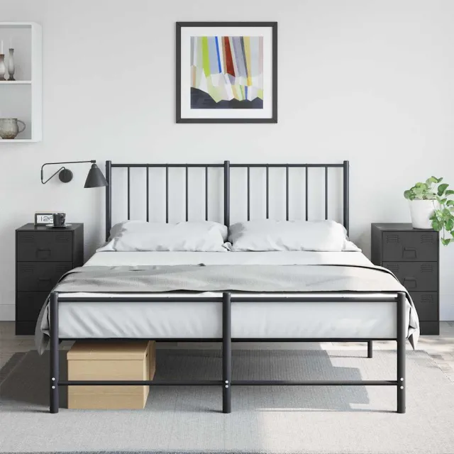 vidaXL Nachtkastjes 2 st 34,5x39x62 cm staal zwart, foto 2
