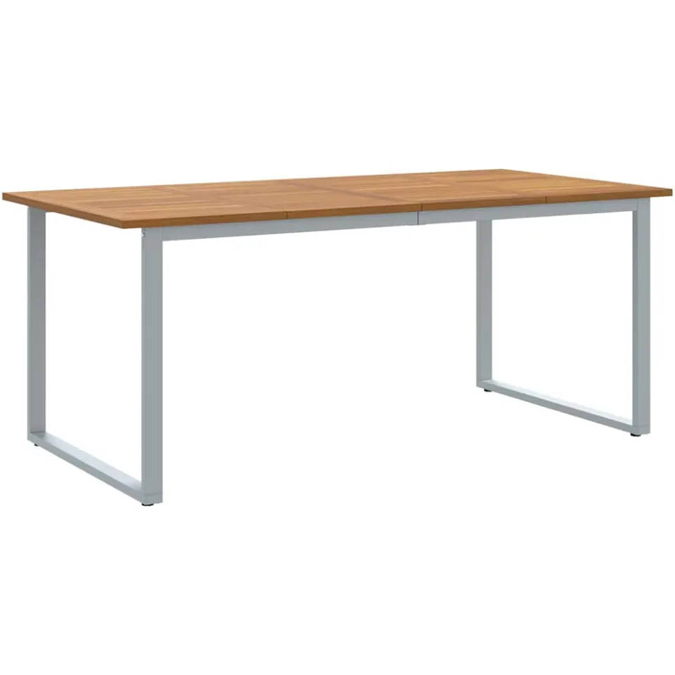 vidaXL Tuinstafel Grijs 180 x 90 x 75 cm Massief Acaciahout, foto 3