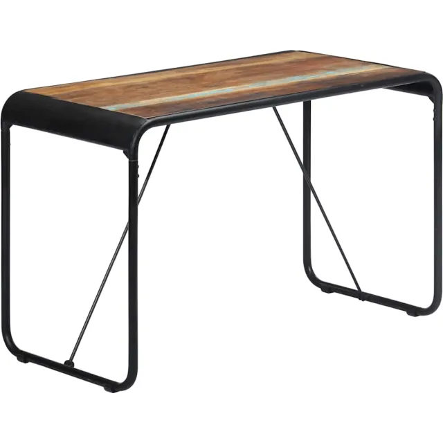 vidaXL Eettafel 118x60x76 cm massief gerecycled hout Meerkleurig
