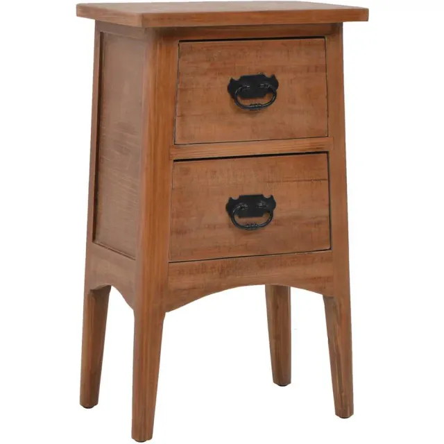 vidaXL Nachtkastje 40x29x68 cm massief vurenhout bruin