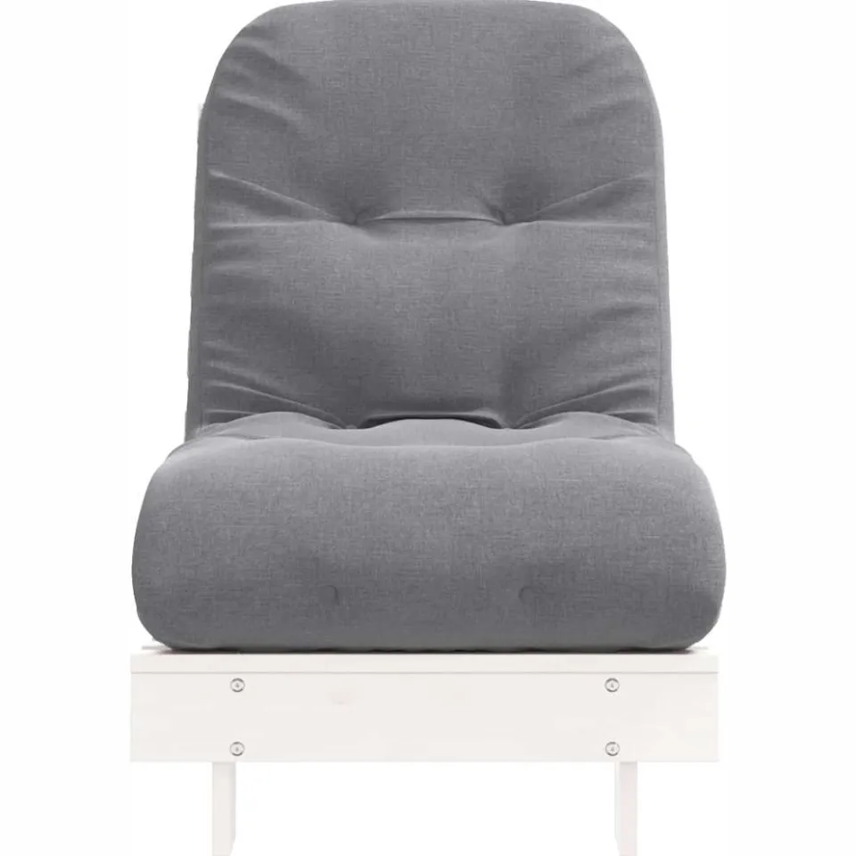 vidaXL Futon slaapbank met matras 60x206x11 cm massief grenenhout wit, foto 4