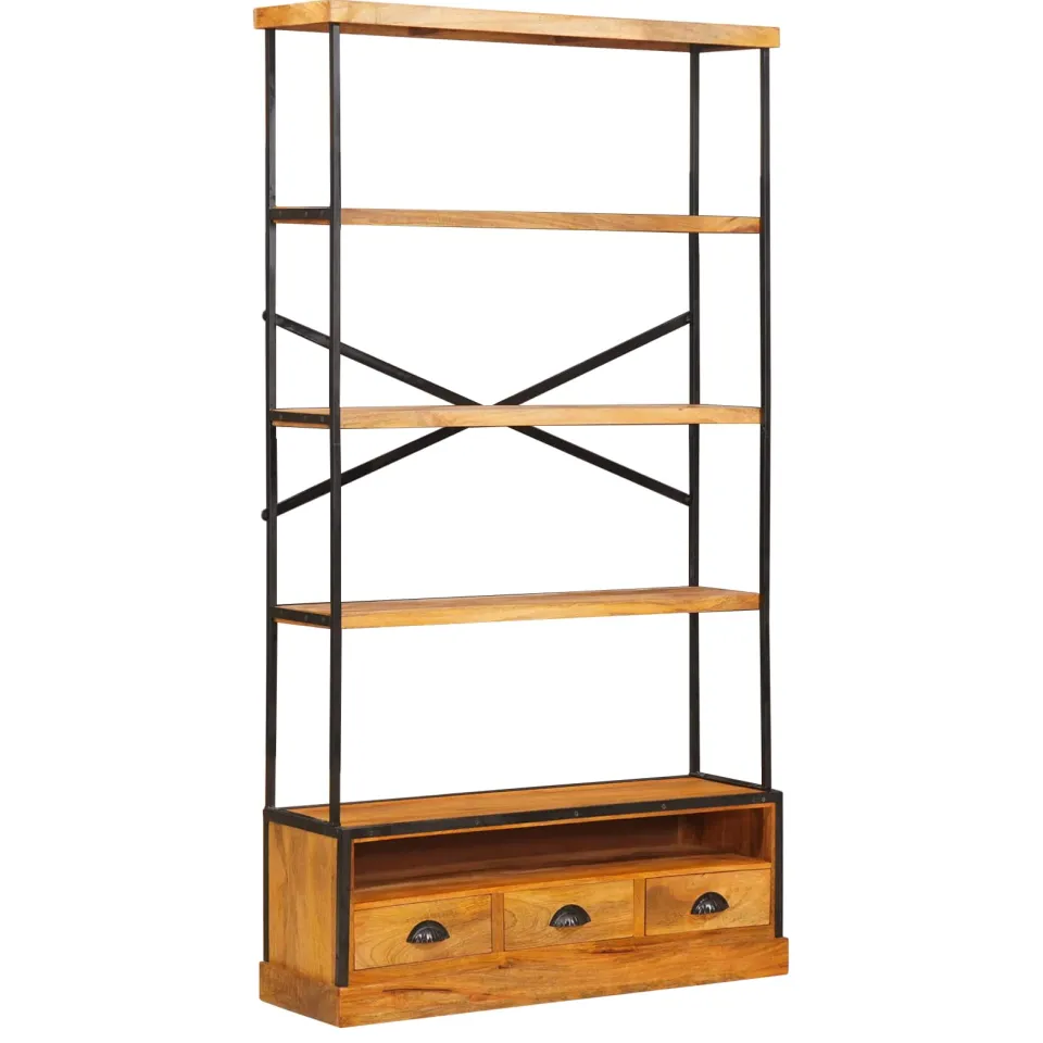 vidaXL Boekenkast met 5 niveaus Naturel 100 x 30 x 180 cm