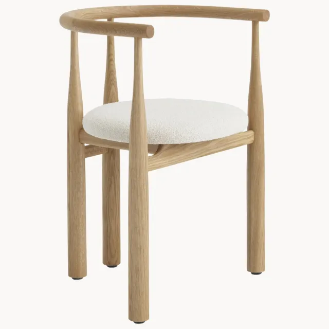 New Works Armstoel Bukowski van eikenhout Beige