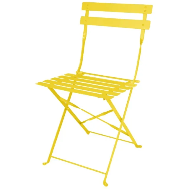 Bolero Perth zachtgele trottoirstijl stalen inklapbare stoelen (2stuks) Geel