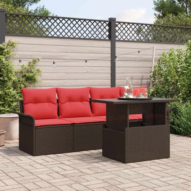 vidaXL Tuin Sofa Set 5 st Bruin [Synthetisch]: Poly Rattan, foto 2