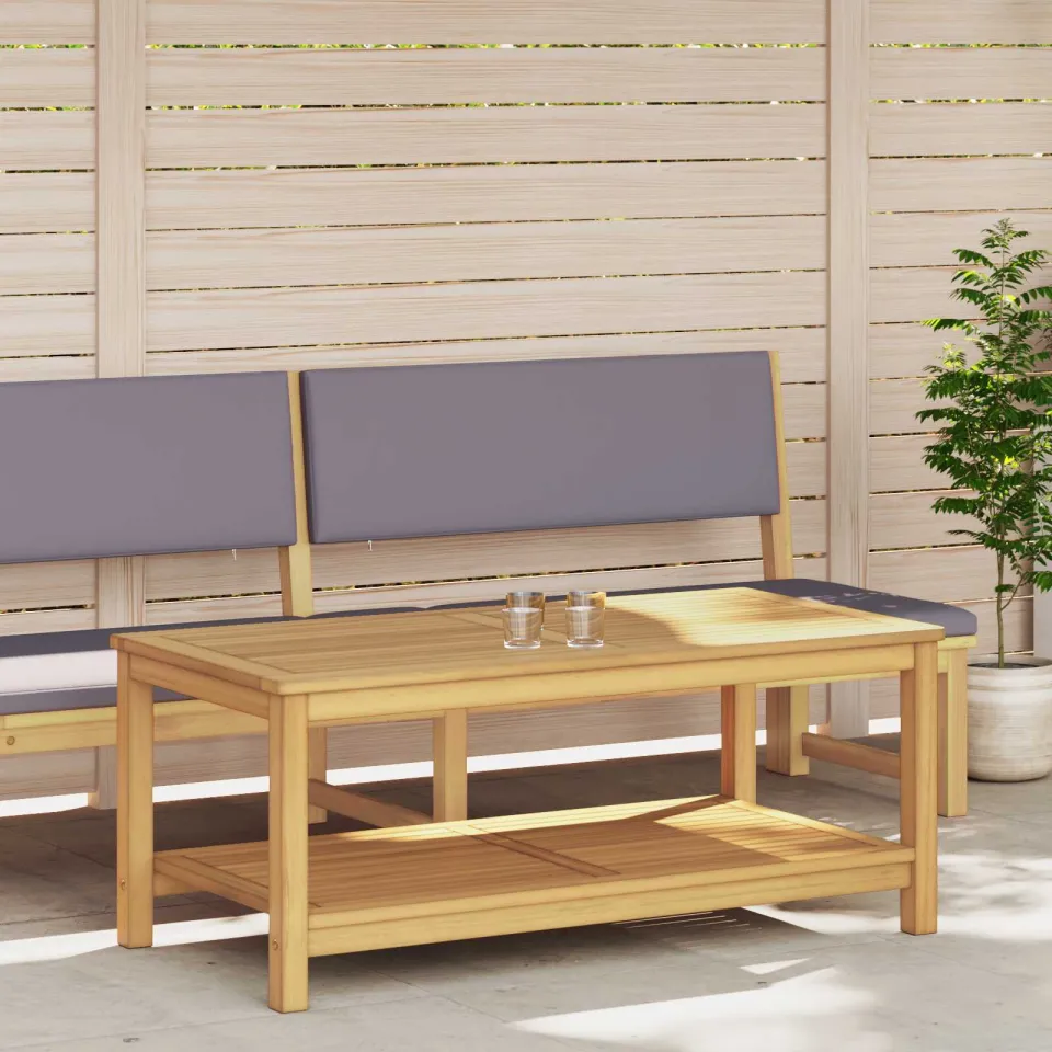 vidaXL Bijzettafel Olie naturel 110 x 55 x 45 cm Massief Acaciahout, foto 3