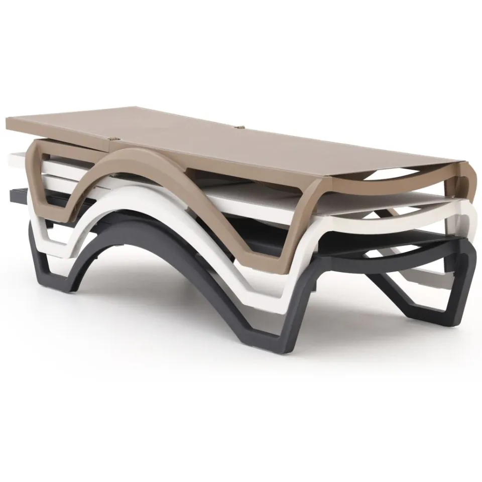 Forza Furniture Forza Russi ligbed stapelbaar/verstelbaar wit, foto 4