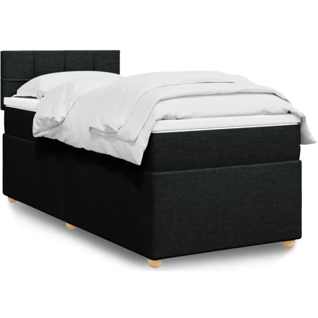 vidaXL Boxspring met matras stof zwart Single